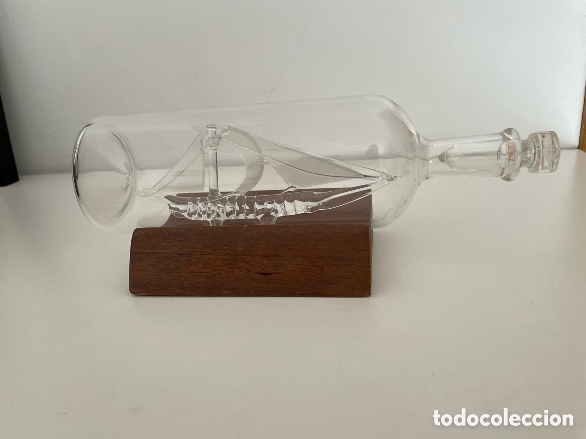 Otros objetos de arte: Barco velero cristal en botella - Foto 1