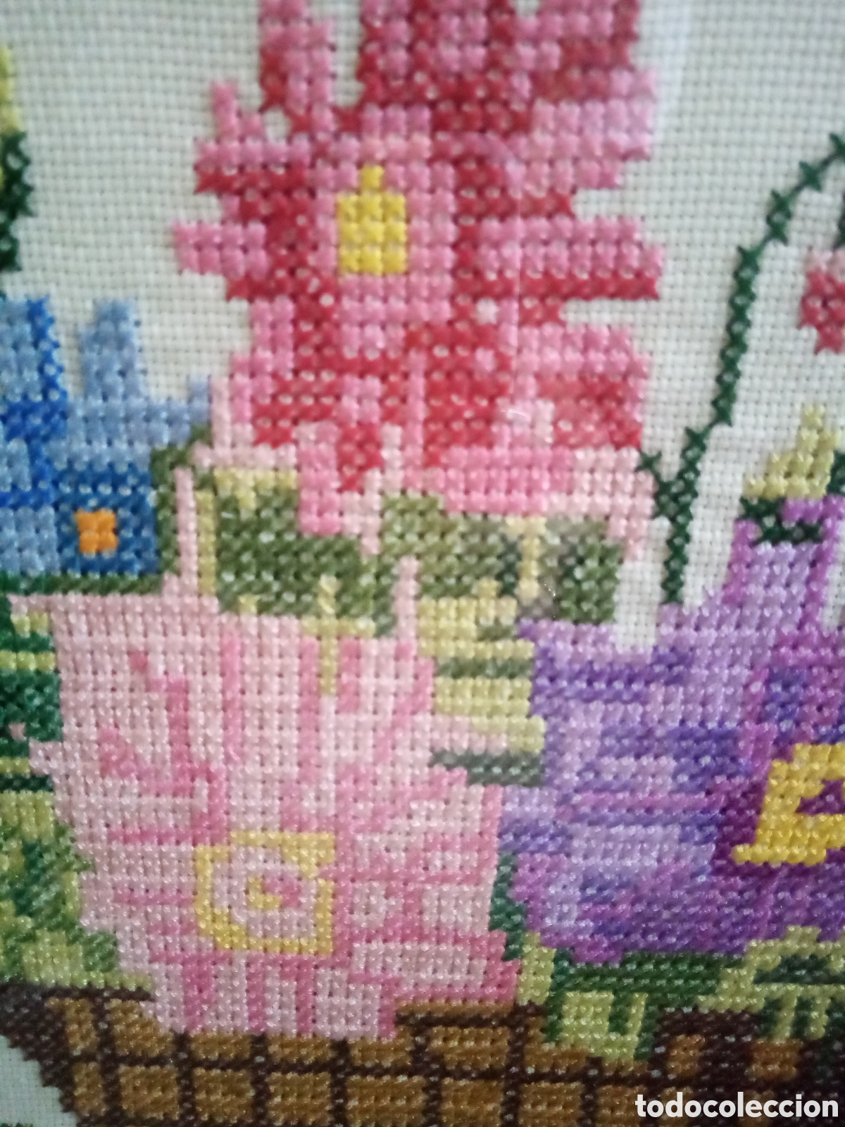 Otros objetos de arte: Cuadro a punto de cruz hecho a mano - Foto 3