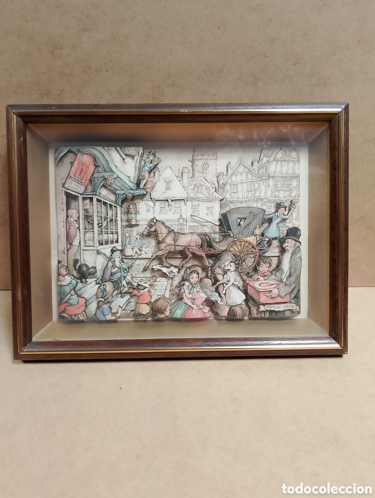 Otros objetos de arte: Cuadro en relieve de Anton Pieck - Foto 1