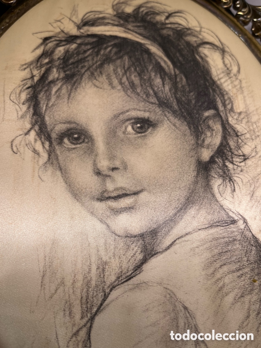 Otros objetos de arte: CUADRO DE NI&Ntilde;A SOBRE SEDA 33 x 23 cm - Foto 8