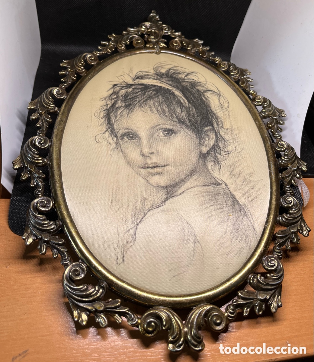 Otros objetos de arte: CUADRO DE NI&Ntilde;A SOBRE SEDA 33 x 23 cm - Foto 10