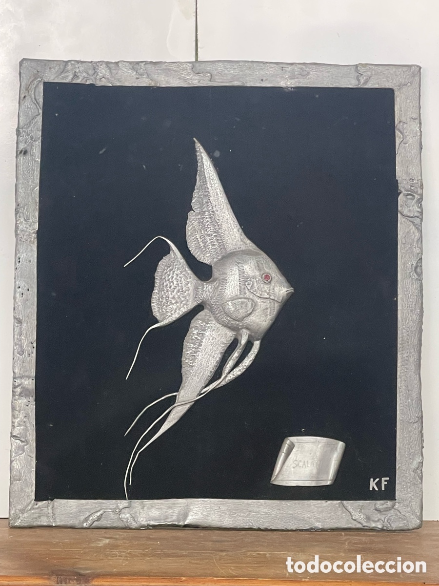 Otros objetos de arte: Cuadro con pez y marco metalico - Foto 1