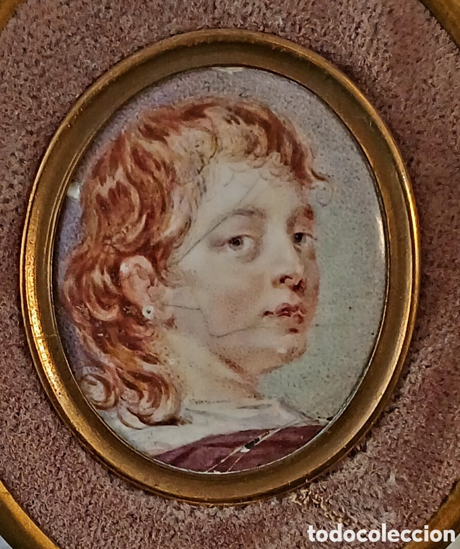 Otros objetos de arte: Retrato en miniatura en esmalte - Foto 5