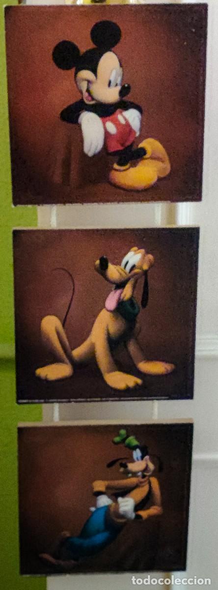 Otros objetos de arte: CUADRO TRIPTICO VERTICAL DISNEY MICKEY MOUSE+PLUTO+GOOFY - Foto 1