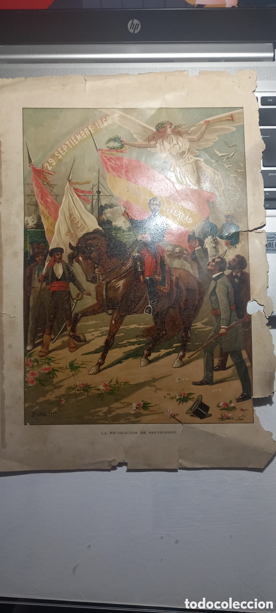 Otros objetos de arte: Estampa del General Prim1868 - Foto 1