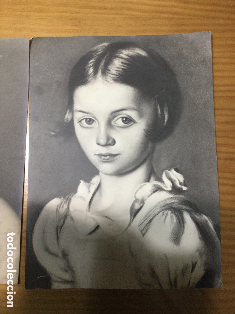 Otros objetos de arte: Retratos l&aacute;minas mujer y ni&ntilde;a - Foto 3
