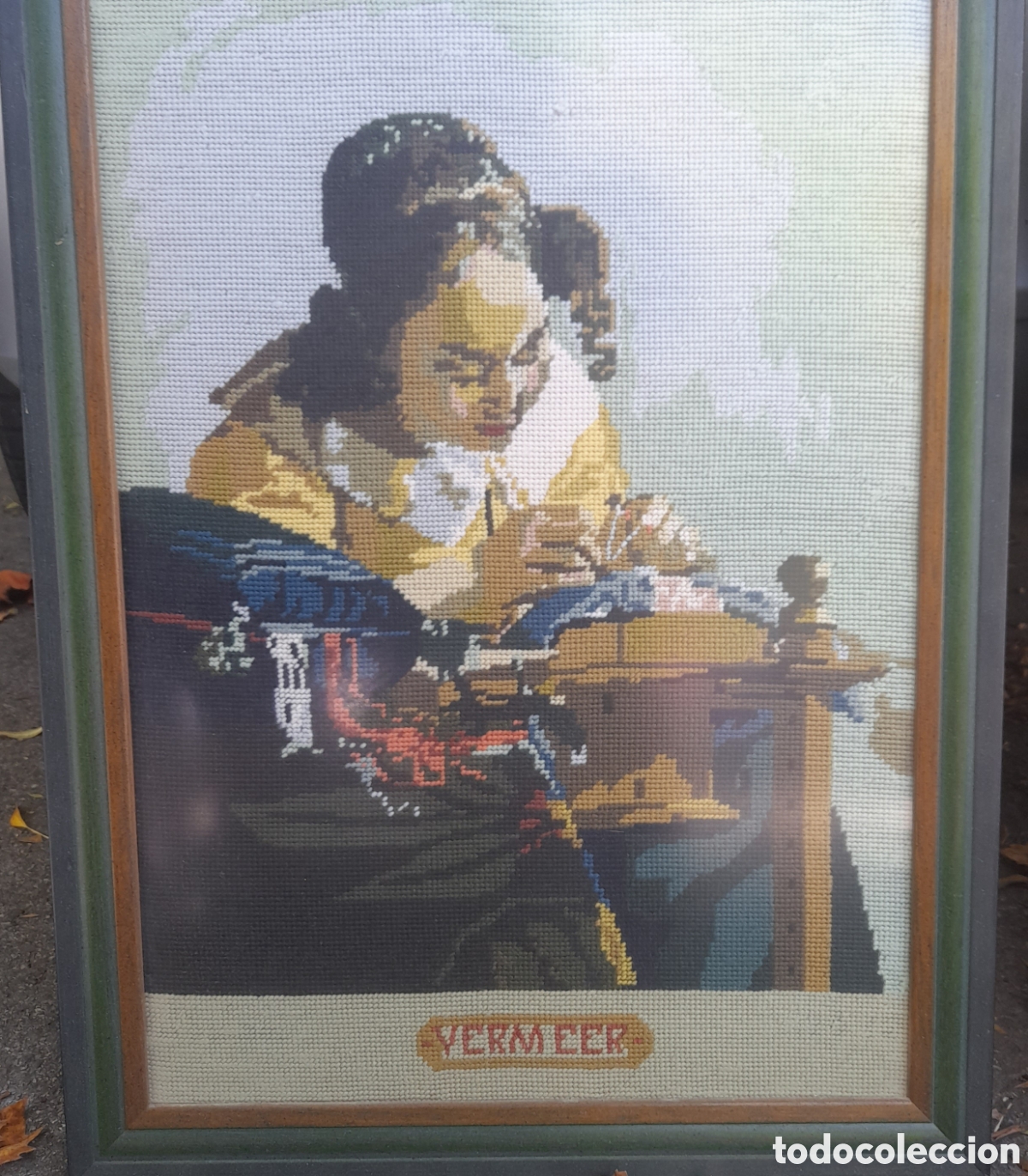 Otros objetos de arte: Cuadro Petit Point con protecci&oacute;n de cristal - Foto 12
