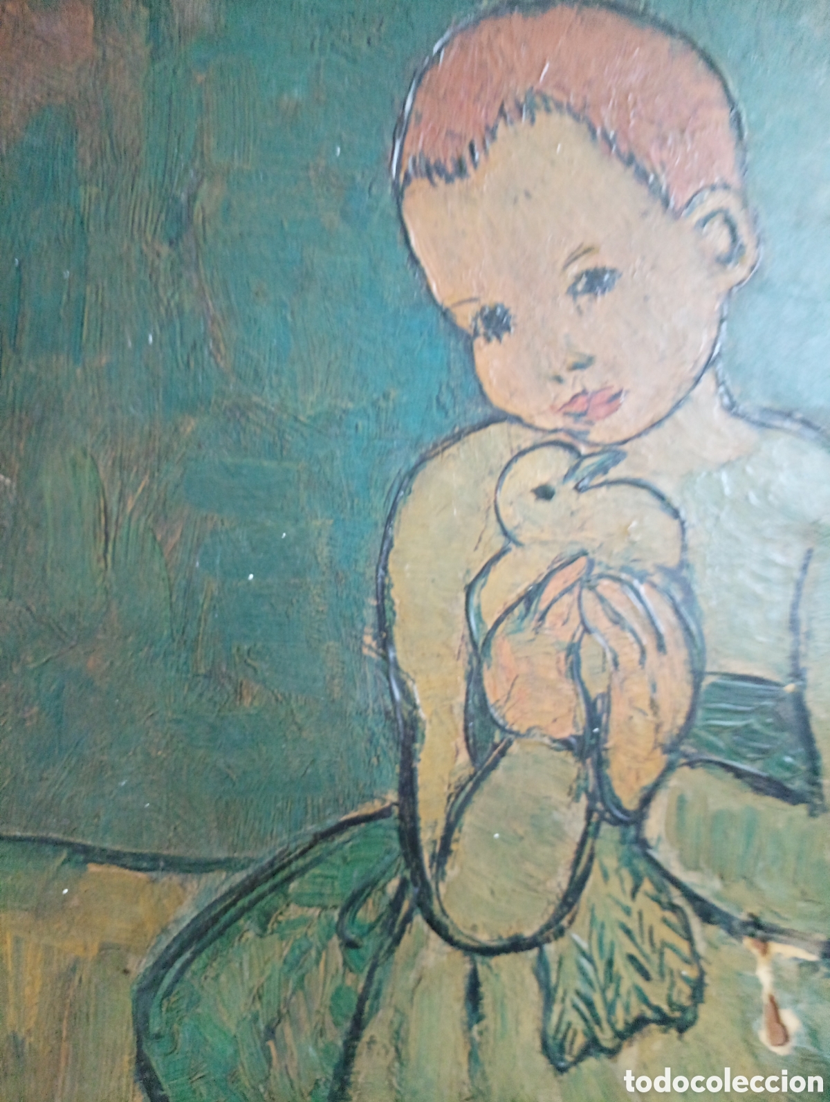 Otros objetos de arte: Cuadro Picasso ni&ntilde;o con Paloma - Foto 2