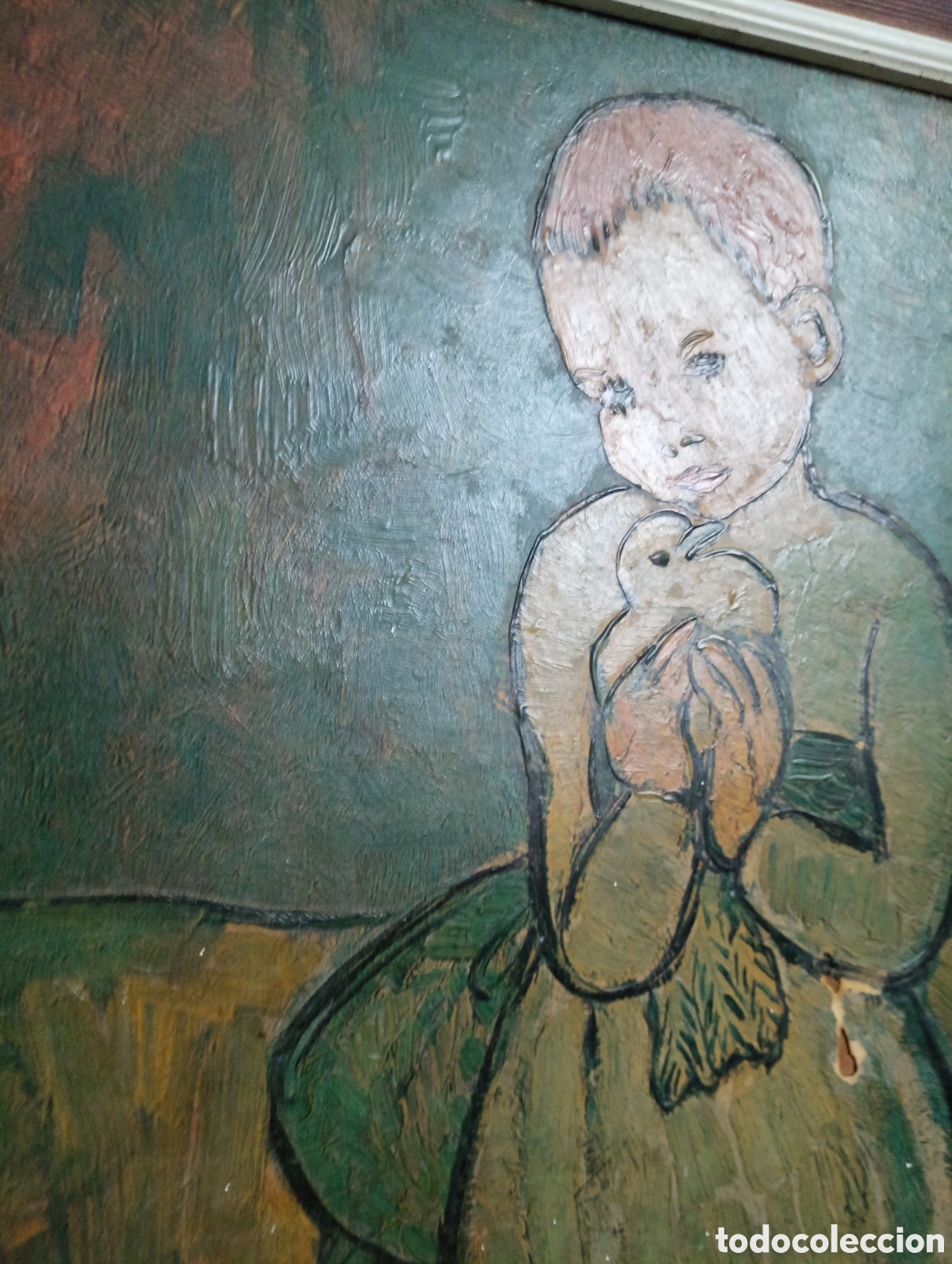 Otros objetos de arte: Cuadro Picasso ni&ntilde;o con Paloma - Foto 3