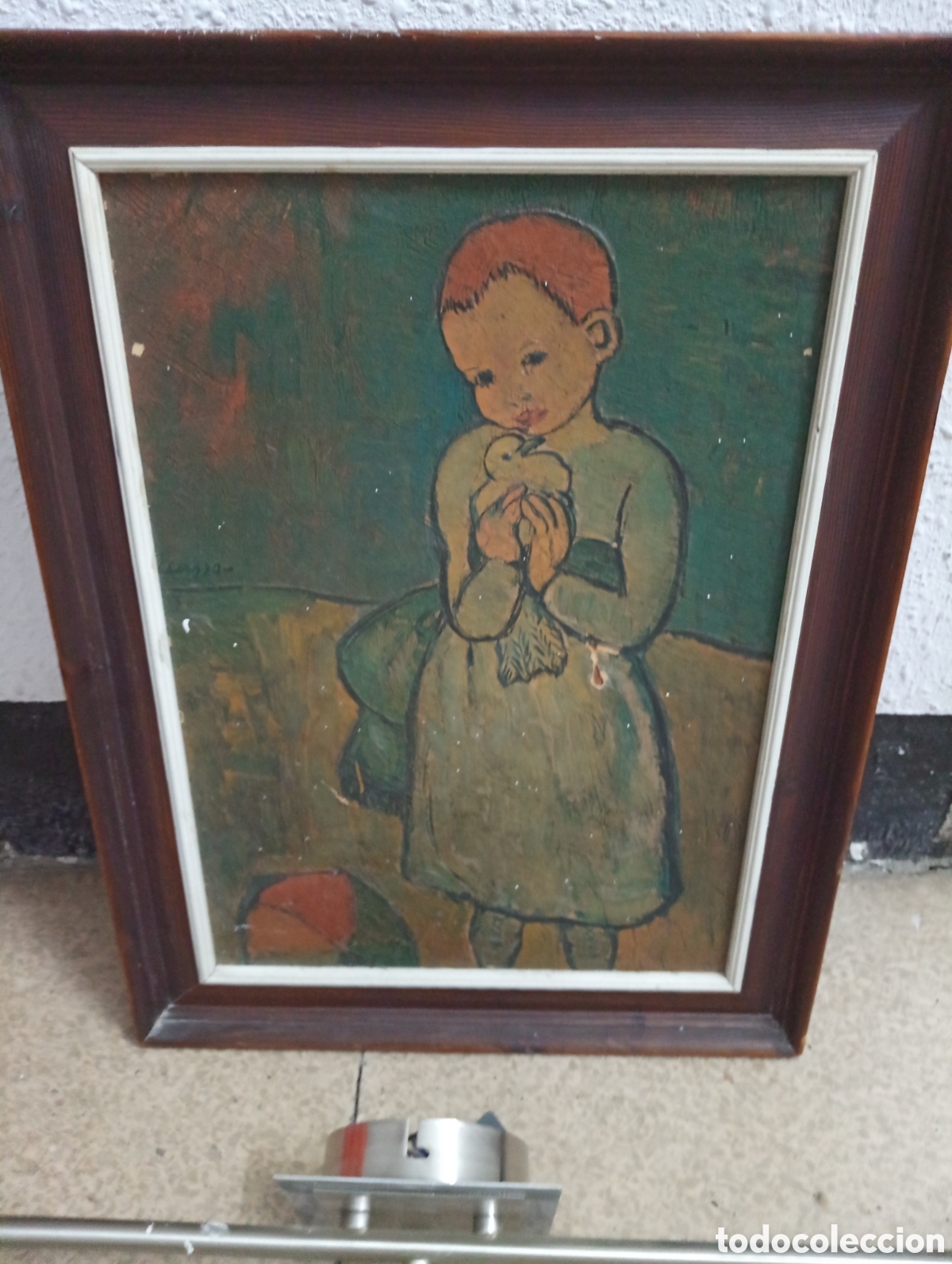 Otros objetos de arte: Cuadro Picasso ni&ntilde;o con Paloma - Foto 5