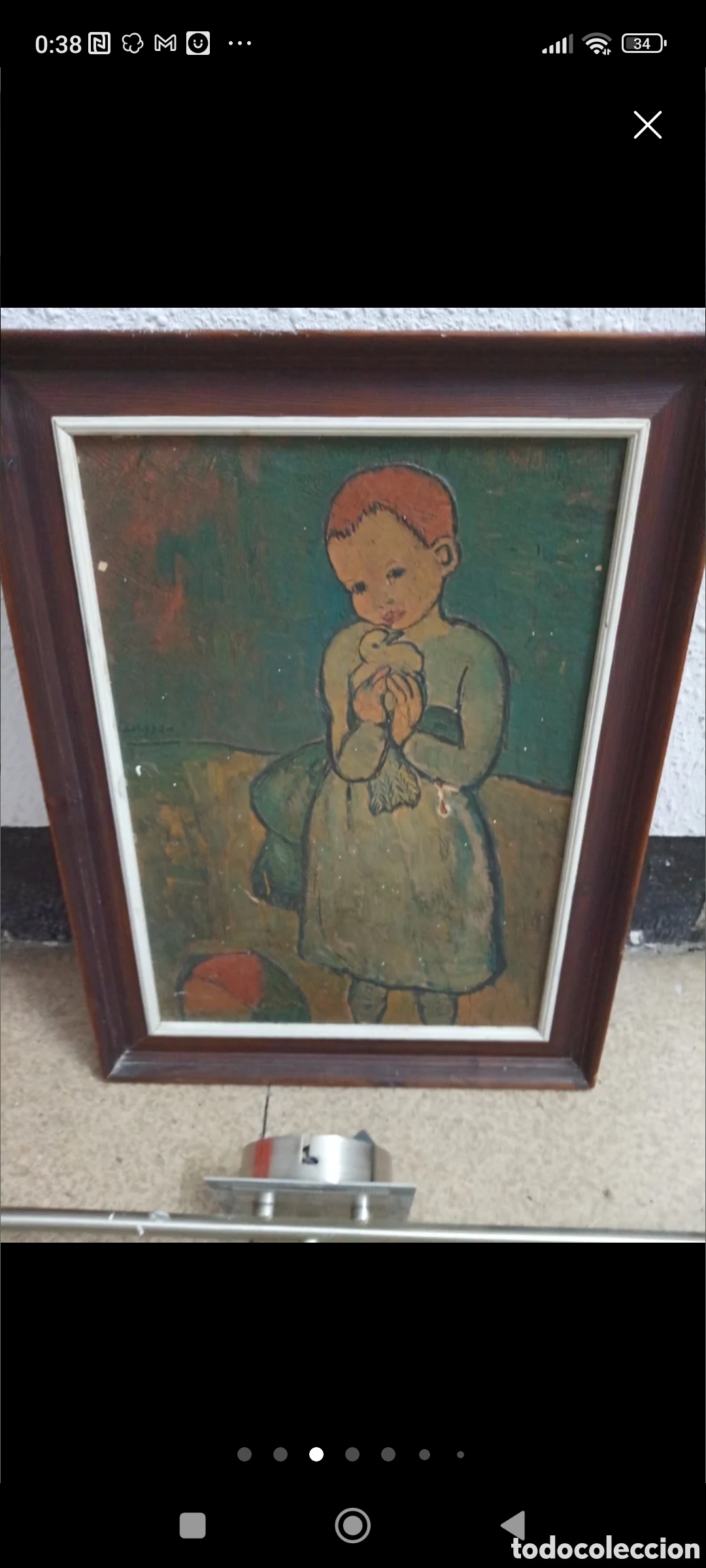 Otros objetos de arte: Cuadro Picasso ni&ntilde;o con Paloma - Foto 1