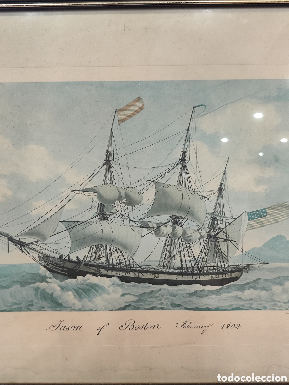 Otros objetos de arte: L&aacute;mina enmarcada barco. Marina. Naval. - Foto 2