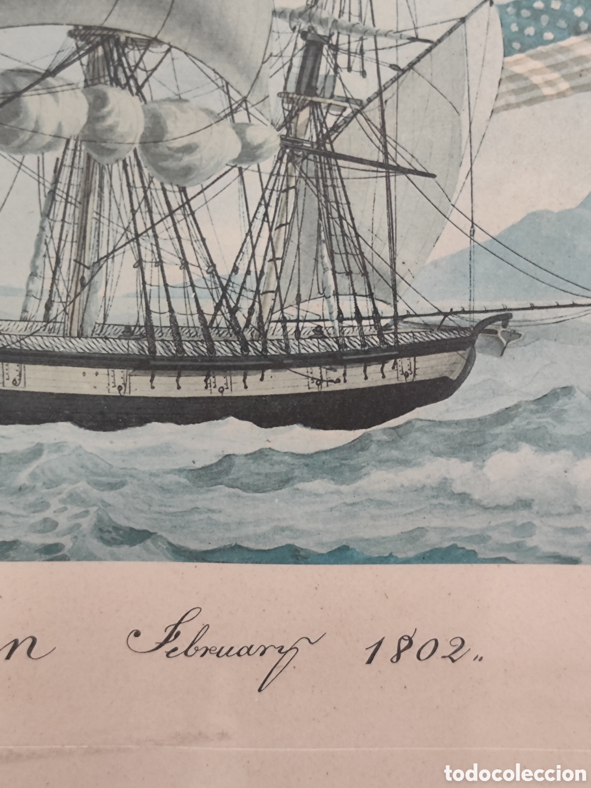 Otros objetos de arte: L&aacute;mina enmarcada barco. Marina. Naval. - Foto 6