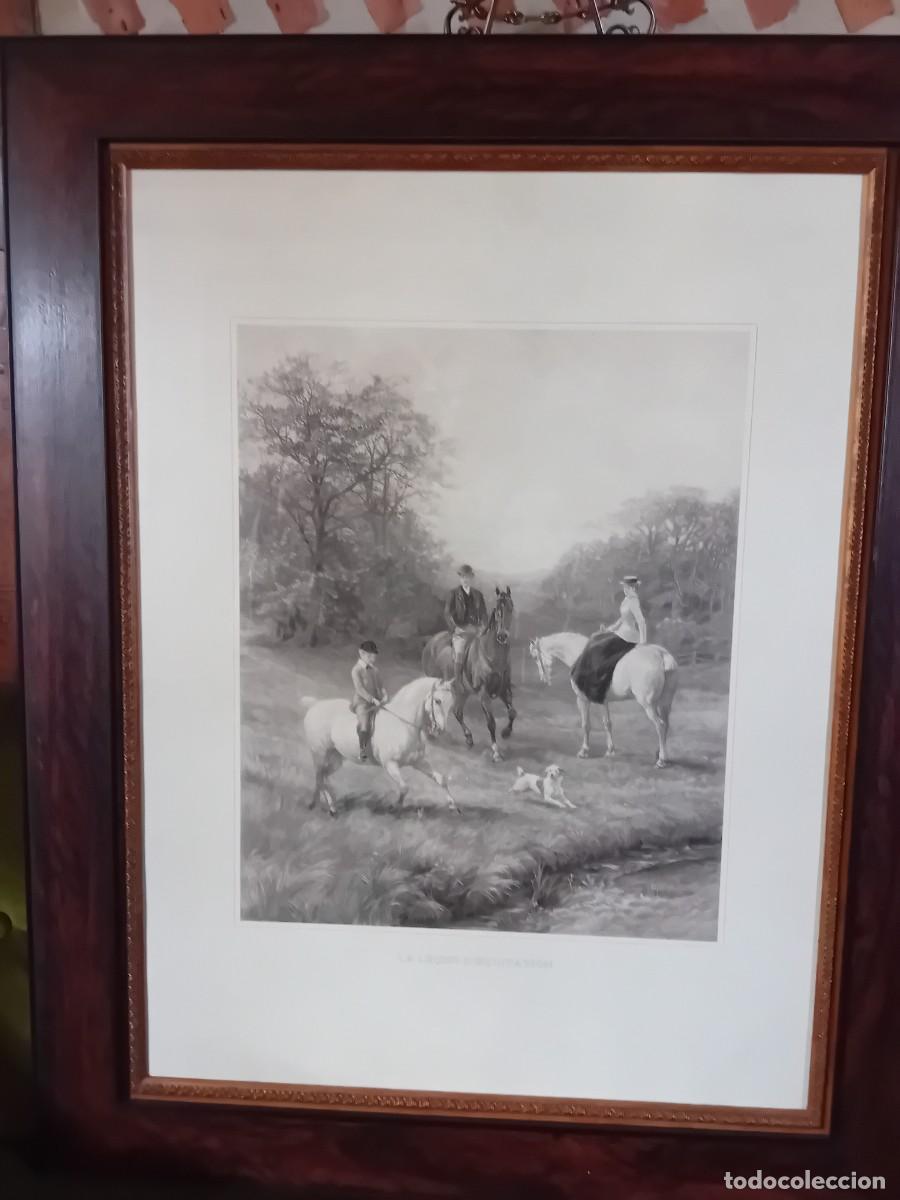 Otros objetos de arte: Lamina enmarcada &rdquo;La lecon de equitation&rdquo;.100 x 80 cm - Foto 1