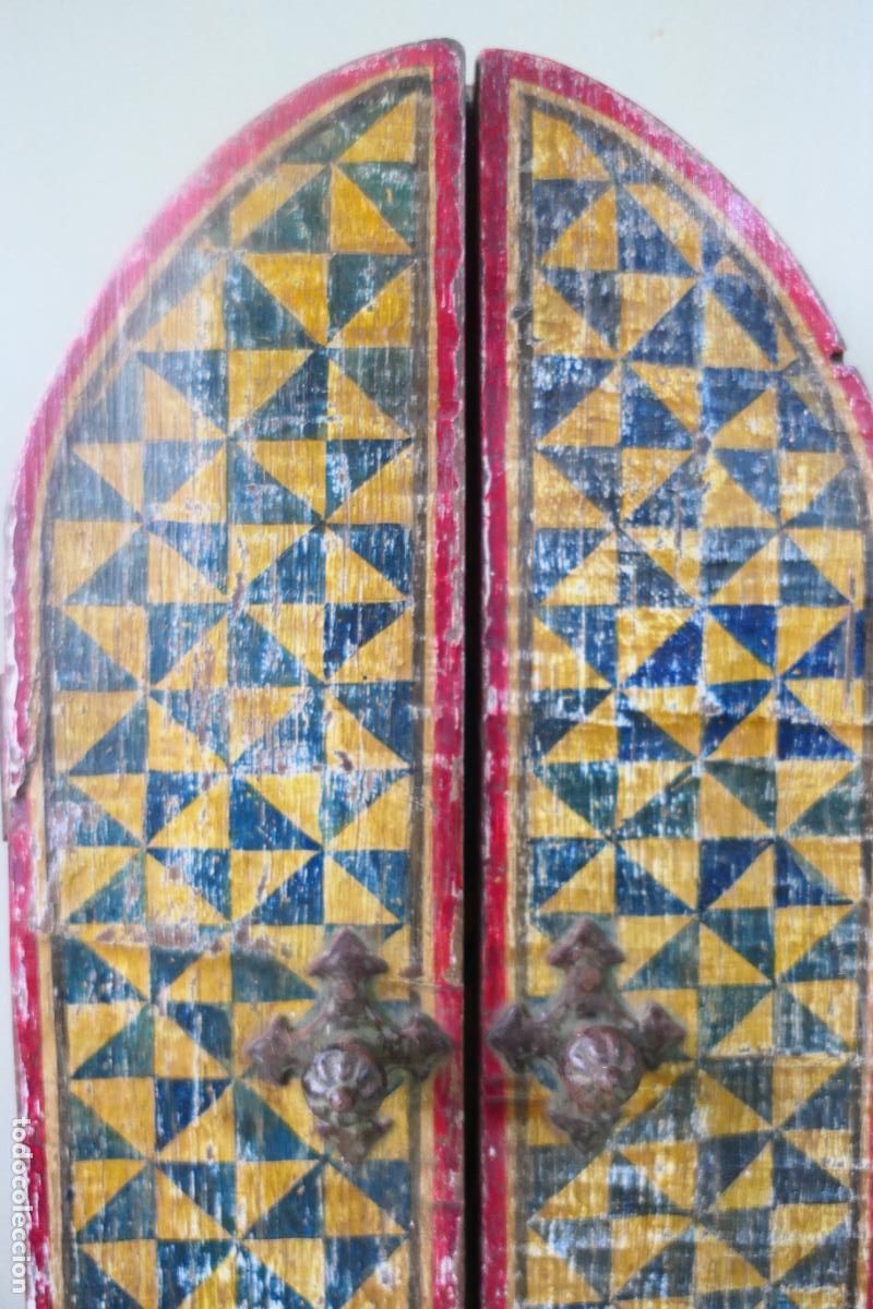 Otros objetos de arte: Triptico, icono. Policromia sobre madera. Virgen Maria - Foto 11