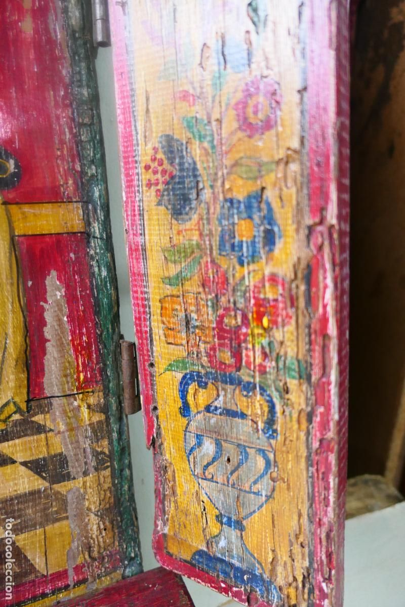 Otros objetos de arte: Triptico, icono. Policromia sobre madera. Virgen Maria - Foto 13