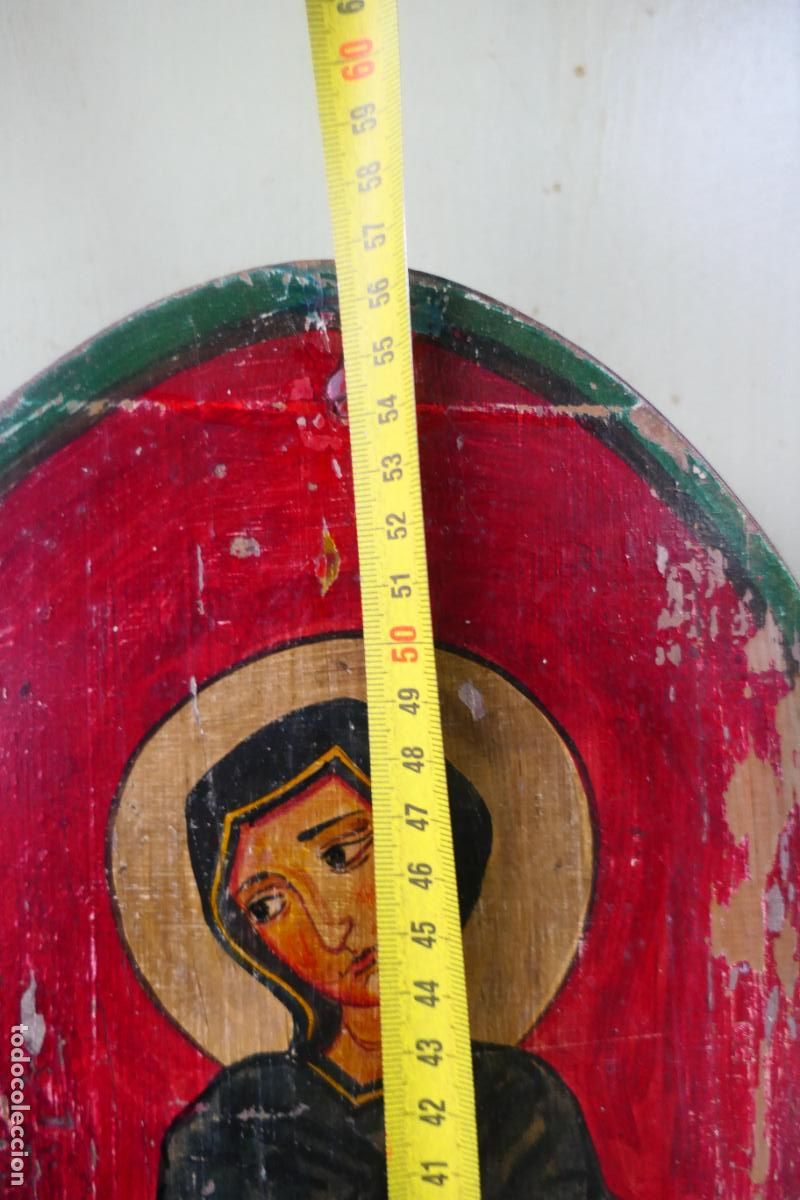 Otros objetos de arte: Triptico, icono. Policromia sobre madera. Virgen Maria - Foto 21