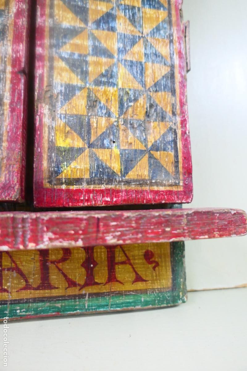 Otros objetos de arte: Triptico, icono. Policromia sobre madera. Virgen Maria - Foto 24