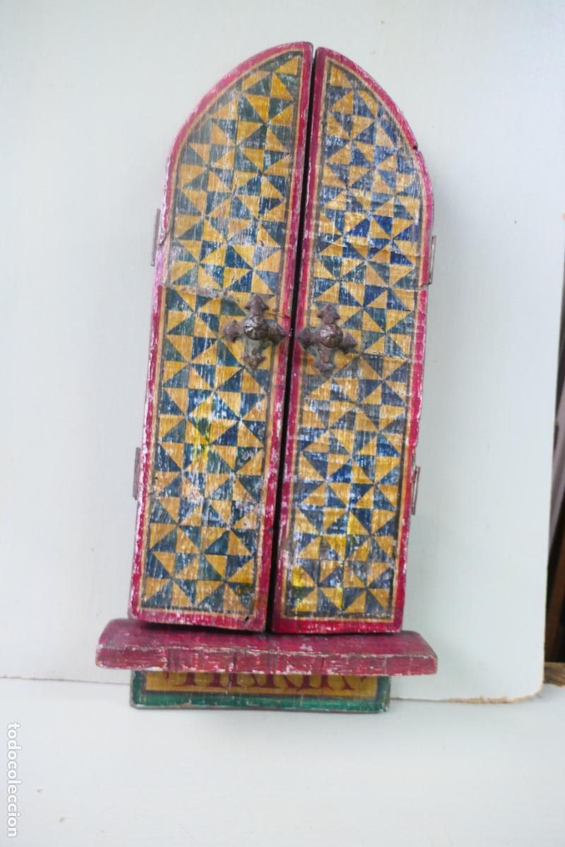 Otros objetos de arte: Triptico, icono. Policromia sobre madera. Virgen Maria - Foto 28