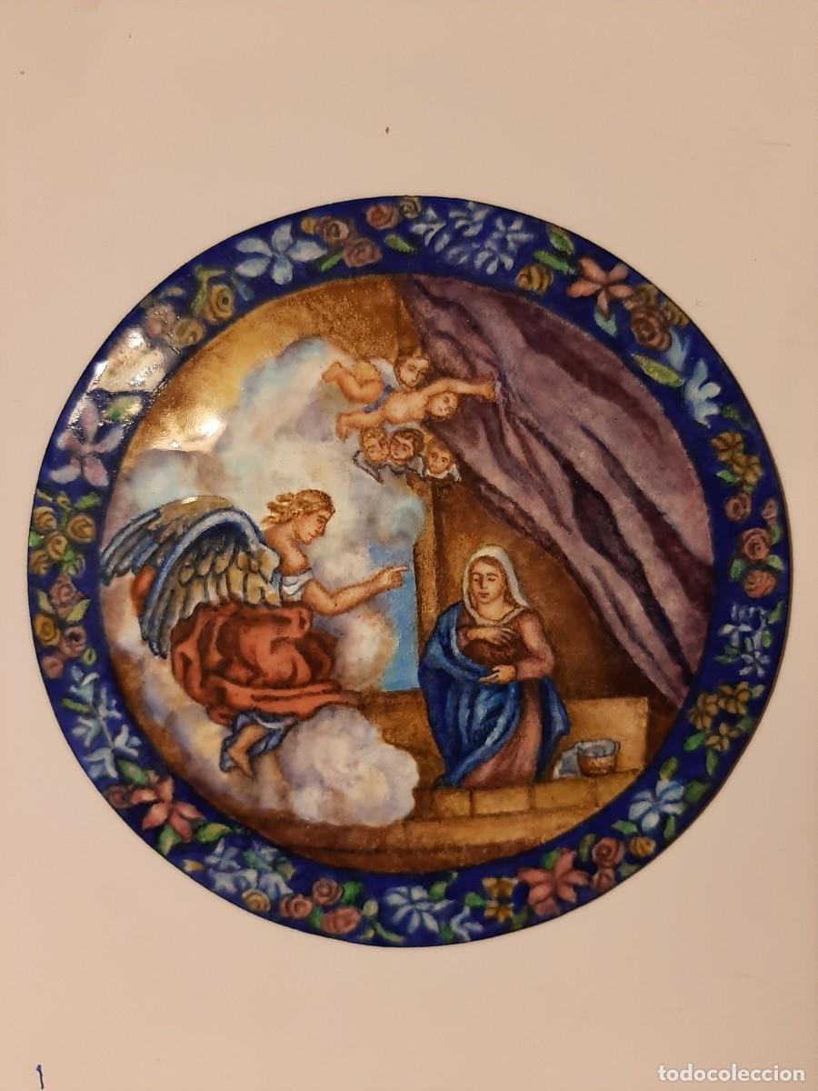 Otros objetos de arte: Placa de esmalte sobre cobre - Foto 1