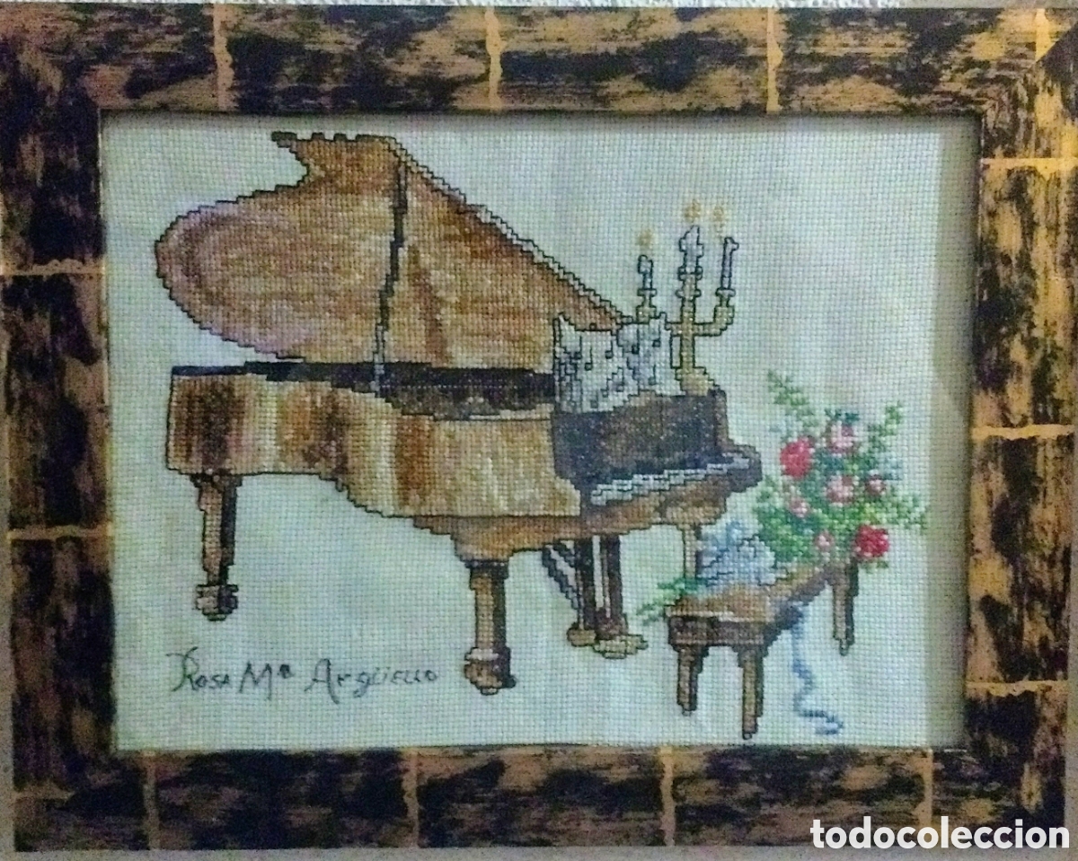 Otros objetos de arte: Cuadro de punto de cruz vintage - Foto 1