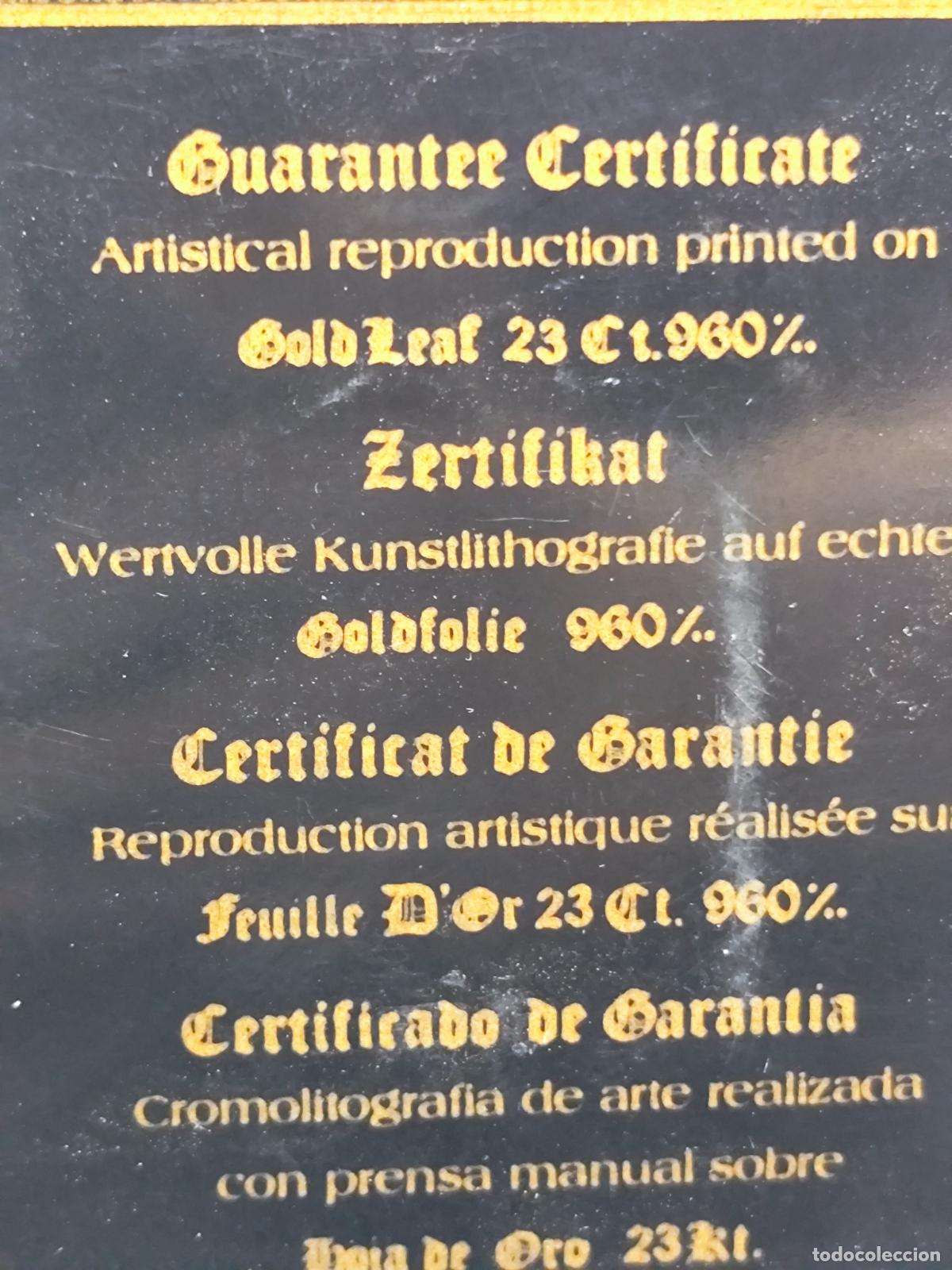 Otros objetos de arte: cuadros miniatura sobre plancha de oro certificada - Foto 2