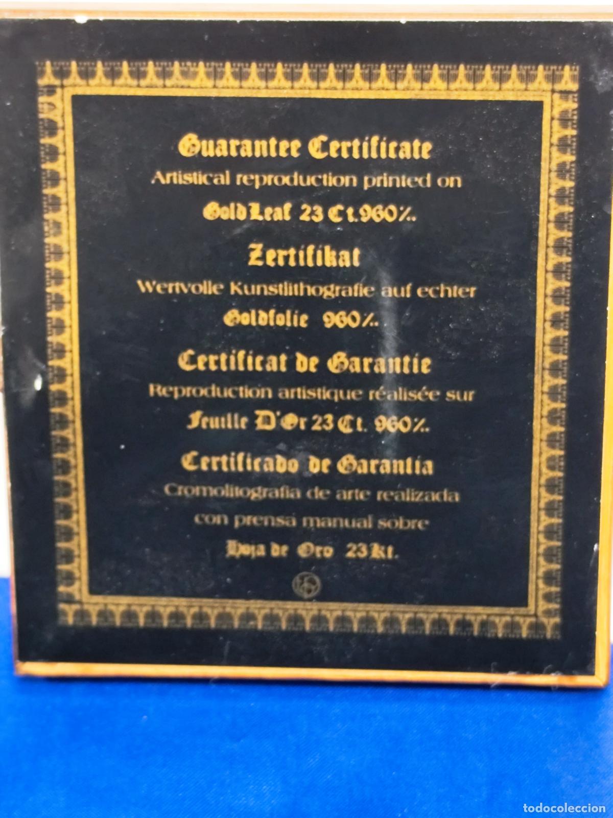 Otros objetos de arte: cuadros miniatura sobre plancha de oro certificada - Foto 3