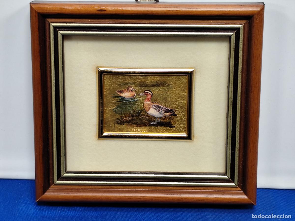 Otros objetos de arte: cuadros miniatura sobre plancha de oro certificada - Foto 1