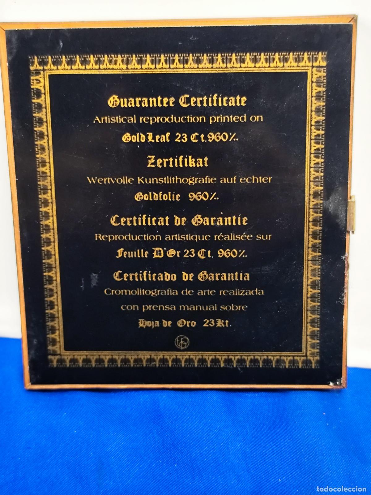 Otros objetos de arte: cuadro miniatura sobre plancha de oro certificada - Foto 2