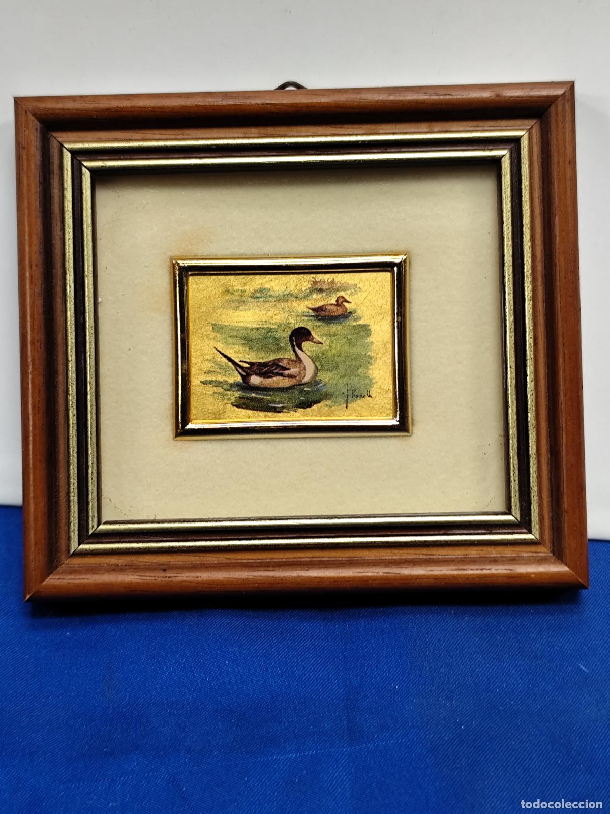 Otros objetos de arte: cuadro miniatura sobre plancha de oro certificada - Foto 1