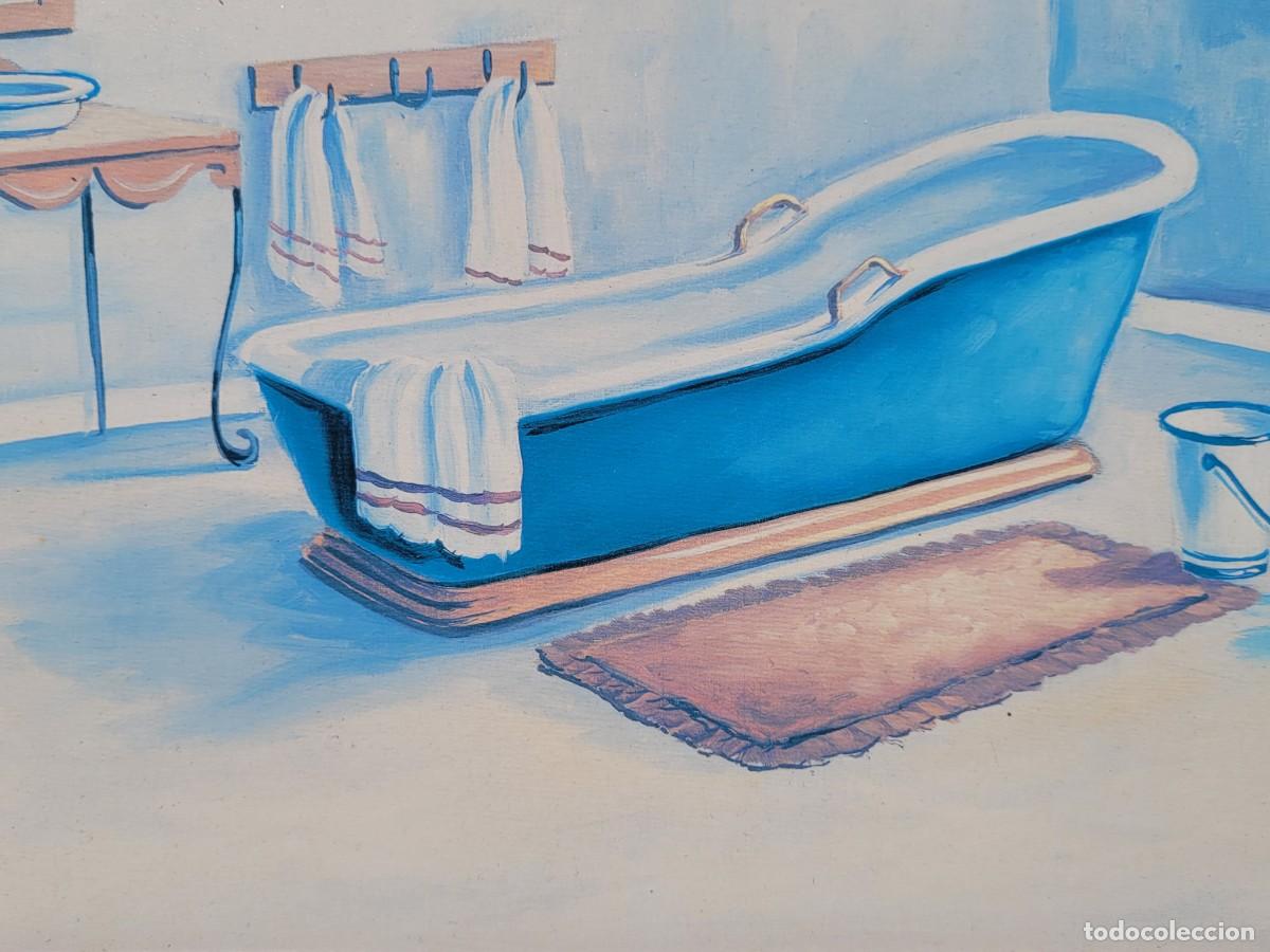 Otros objetos de arte: Cuadro ba&ntilde;o marco madera - Foto 2