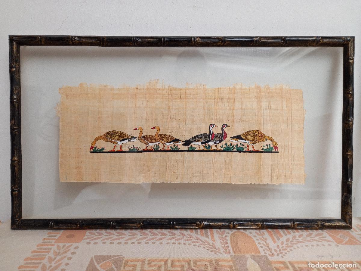 Otros objetos de arte: Pareja de papiros egipcios enmarcados - Foto 2