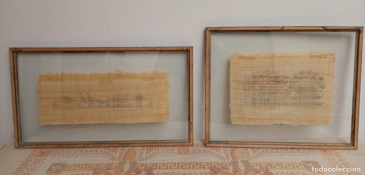 Otros objetos de arte: Pareja de papiros egipcios enmarcados - Foto 5