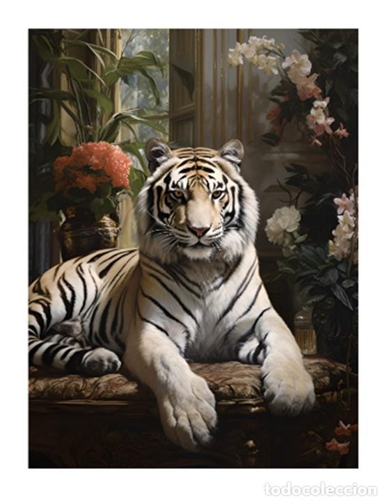 Otros objetos de arte: Tigre pintura glcl&eacute;e sobre lienzo - Foto 1