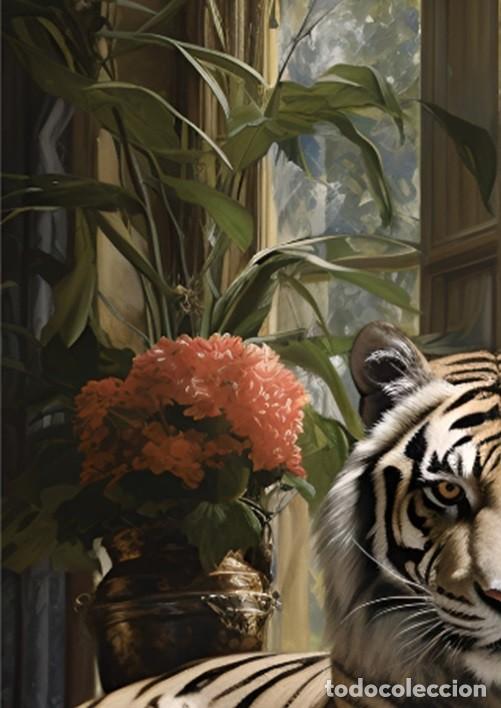 Otros objetos de arte: Tigre pintura glcl&eacute;e sobre lienzo - Foto 3