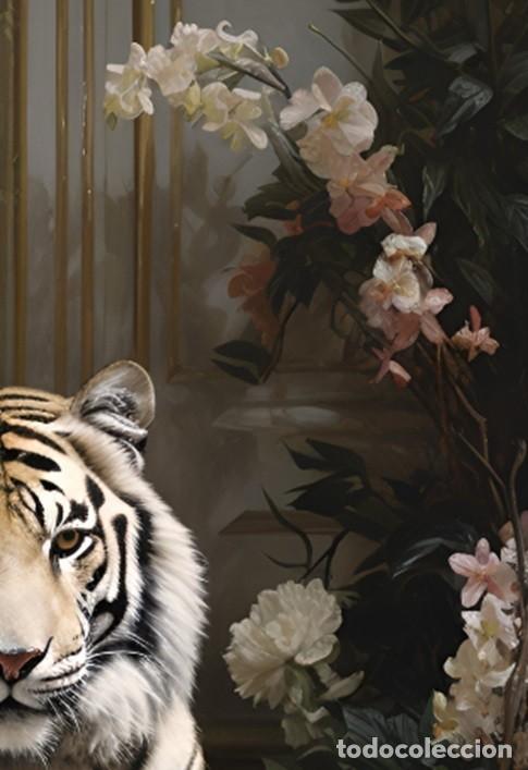 Otros objetos de arte: Tigre pintura glcl&eacute;e sobre lienzo - Foto 4