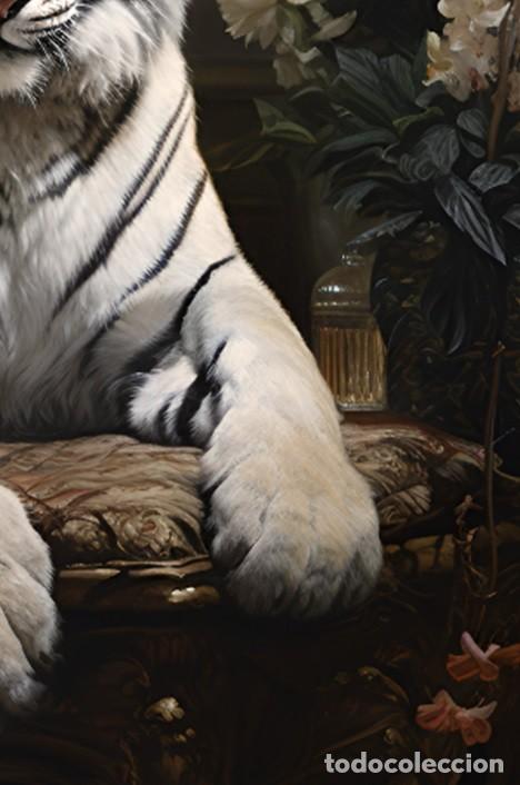 Otros objetos de arte: Tigre pintura glcl&eacute;e sobre lienzo - Foto 7