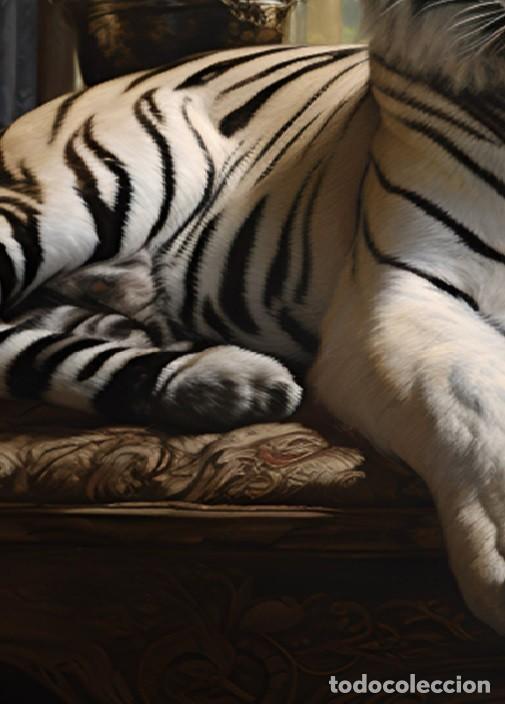 Otros objetos de arte: Tigre pintura glcl&eacute;e sobre lienzo - Foto 8