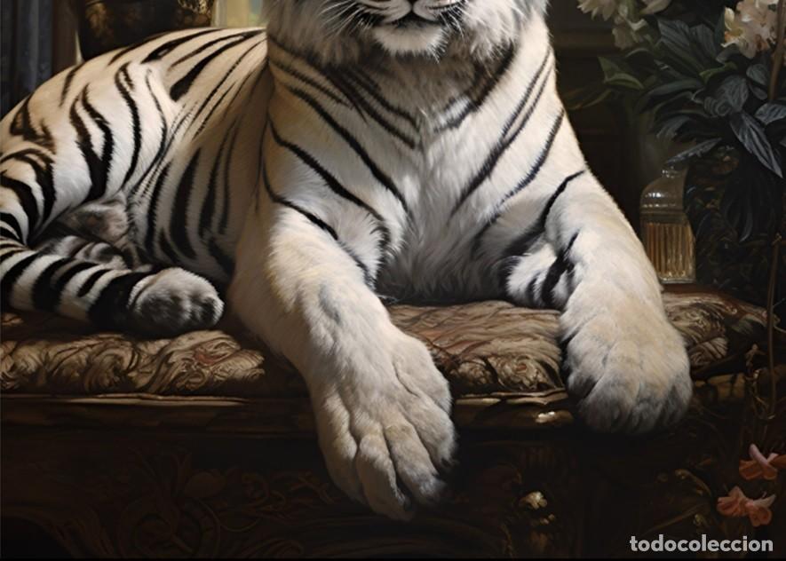 Otros objetos de arte: Tigre pintura glcl&eacute;e sobre lienzo - Foto 9