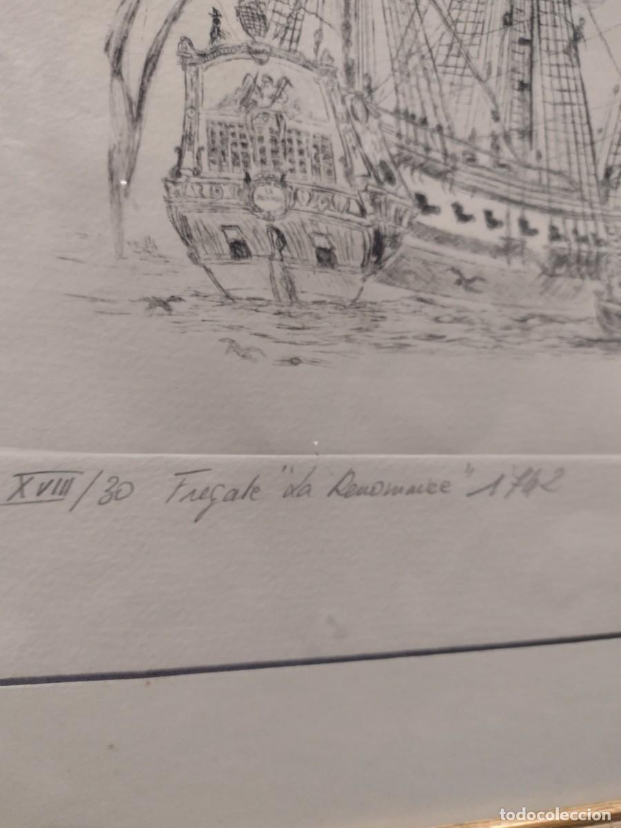 Otros objetos de arte: Serigrafia Fregate &rdquo;La Renomme&rdquo; 1742 - Foto 3