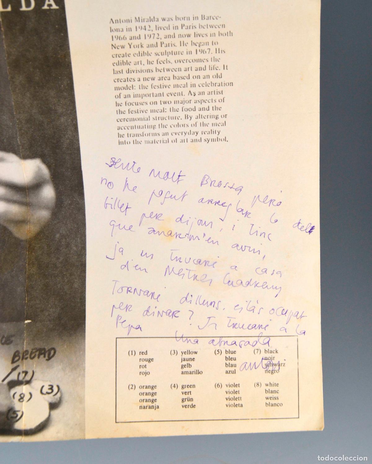 Otros objetos de arte: Antoni Miralda, manuscrito dirigido a Joan Brossa. - Foto 2
