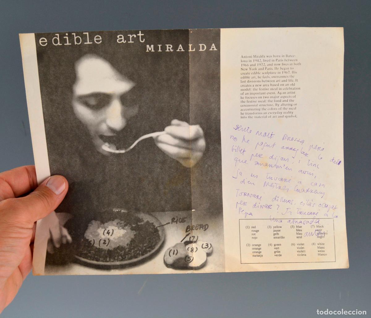 Otros objetos de arte: Antoni Miralda, manuscrito dirigido a Joan Brossa. - Foto 1