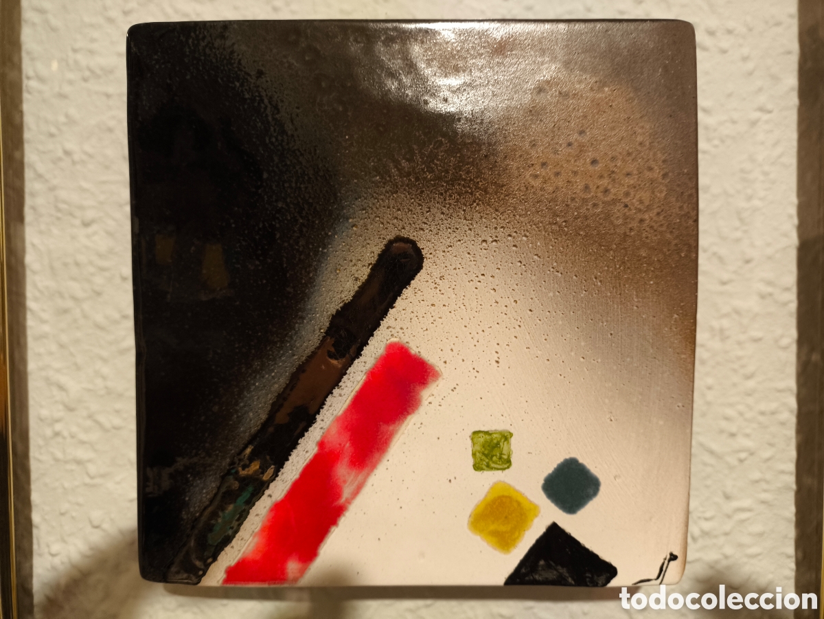 Otros objetos de arte: Cuadro abstracto relieve hecho en ceramica Pindado - Foto 4