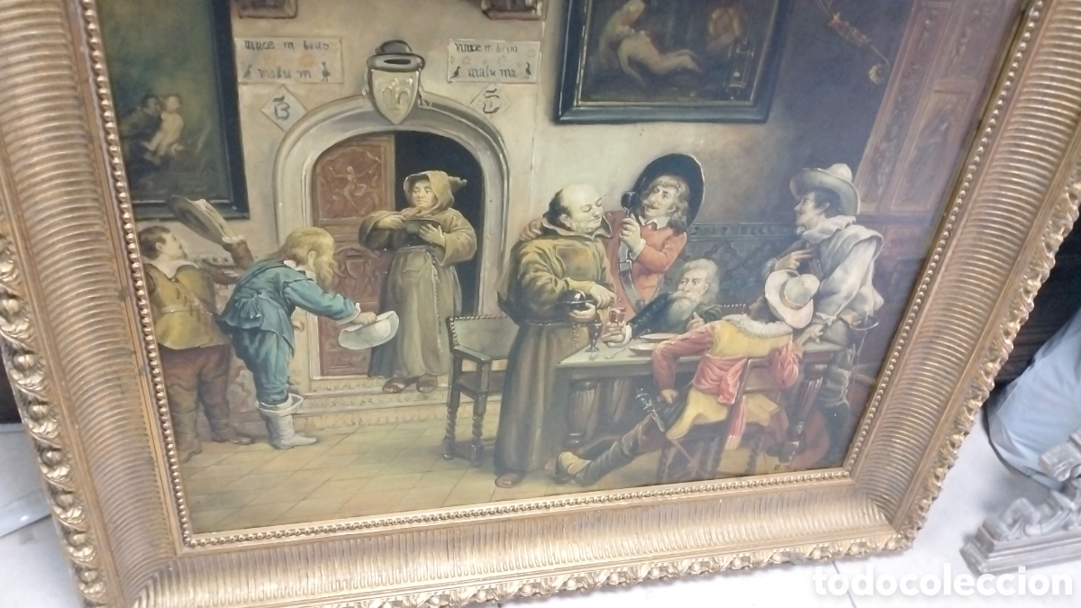 Otros objetos de arte: Bonito cuadro escena taberna - Foto 3