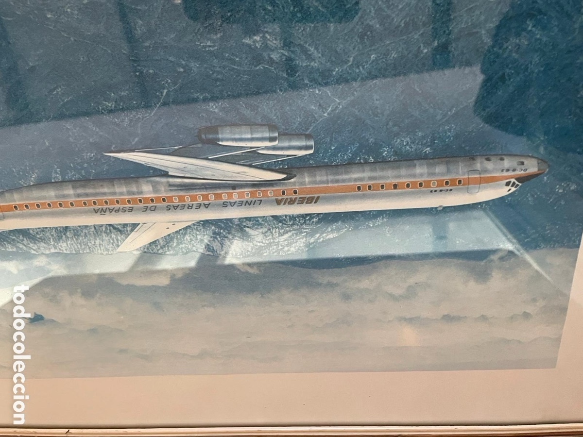 Otros objetos de arte: Cuadro antiguo avi&oacute;n - Foto 3