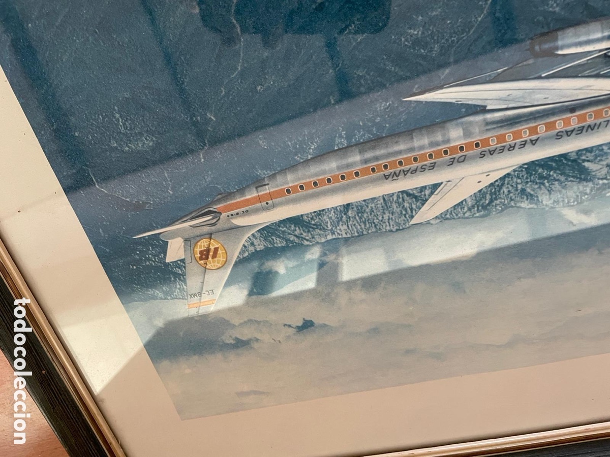 Otros objetos de arte: Cuadro antiguo avi&oacute;n - Foto 4