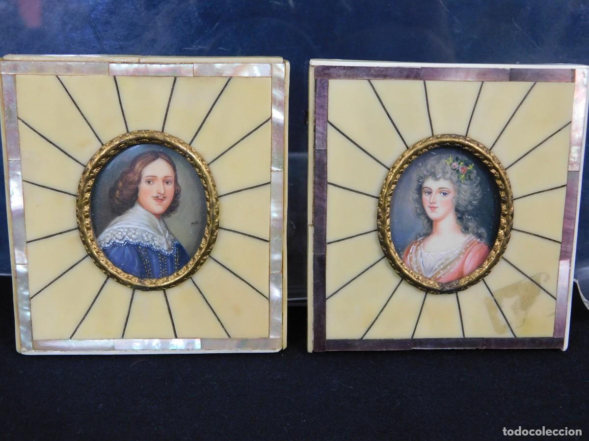 Otros objetos de arte: PAREJA DE MINIATURAS PINTADAS - Foto 1