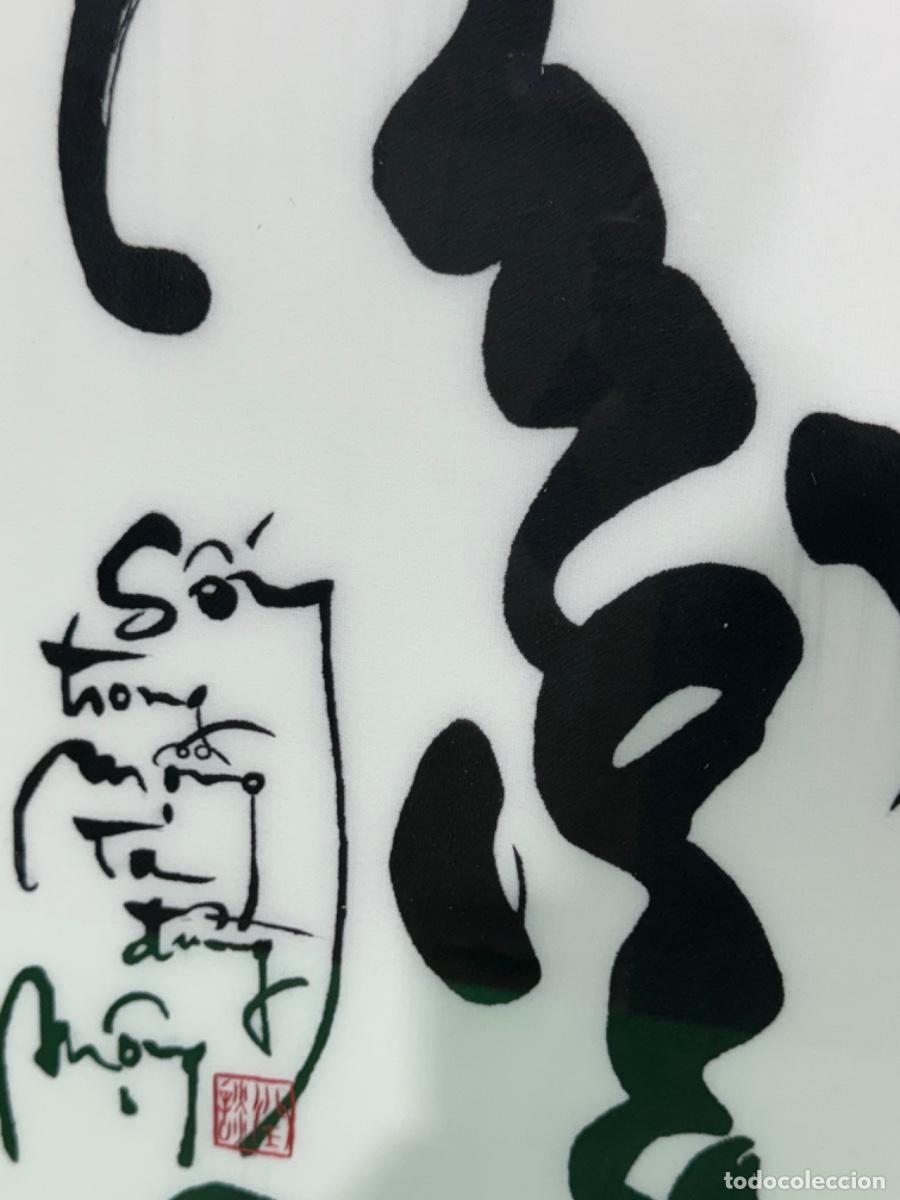 Otros objetos de arte: CUADRO CALIGRAF&Iacute;A ASIATICA BORDADO A MANO - Foto 2