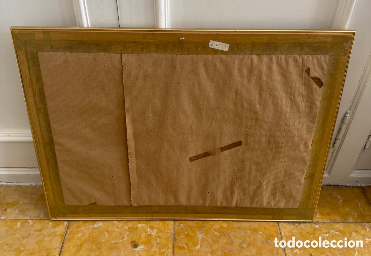 Otros objetos de arte: CUADRO BORDADO EN LANA. Escena caballos - Foto 4