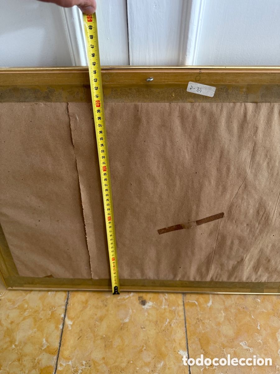 Otros objetos de arte: CUADRO BORDADO EN LANA. Escena caballos - Foto 5